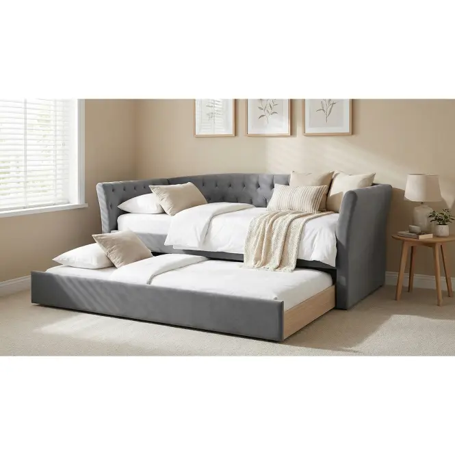 Sofa Melo  szara – z dwoma łóżkami