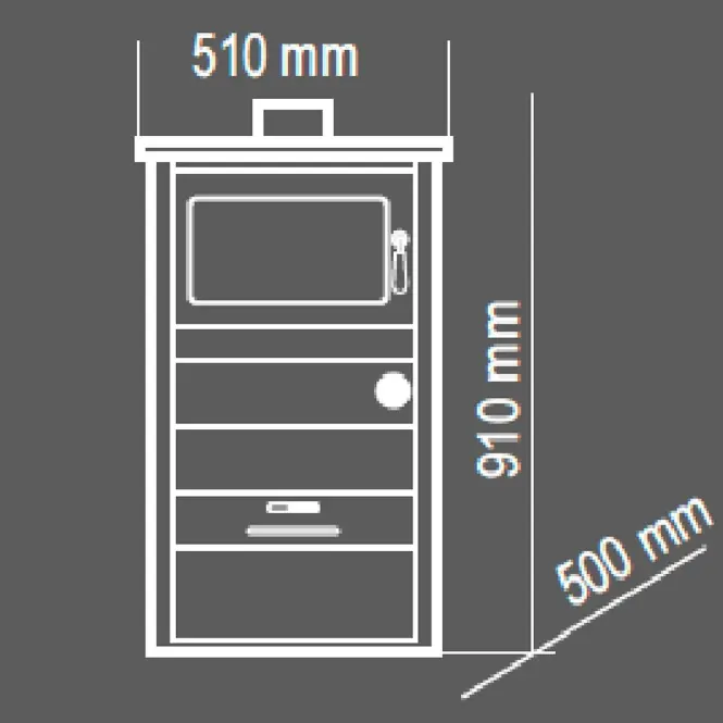 Piec PADOVA E z płaszczem wodnym 4,7 kW/14,7 kW