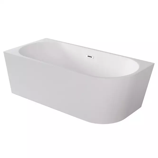 Wanna wolnostojąca narożna Zoya 170/80 L+Klik-Klak z przelewem prostokątnym Slim chrom