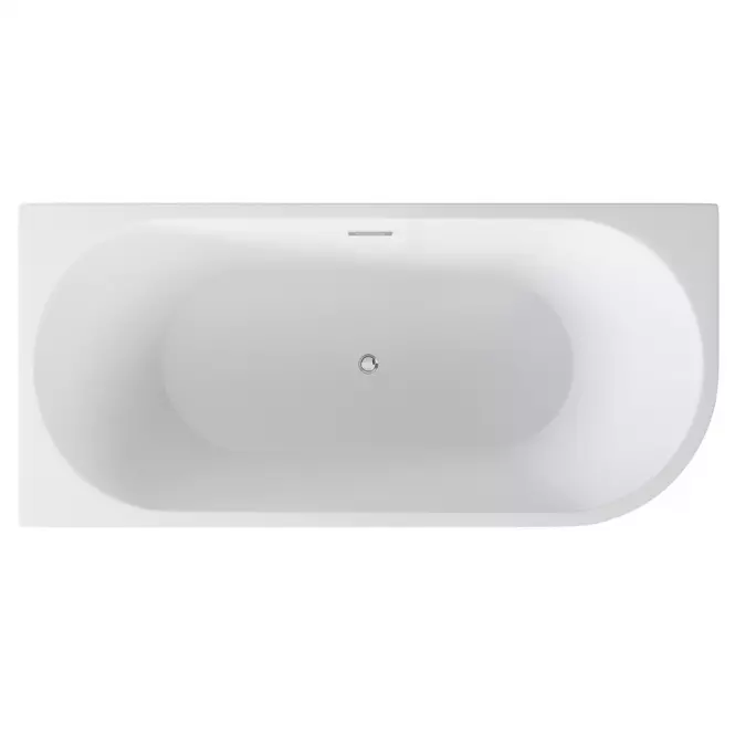 Wanna wolnostojąca narożna Zoya 170/80 L+Klik-Klak z przelewem prostokątnym Slim chrom