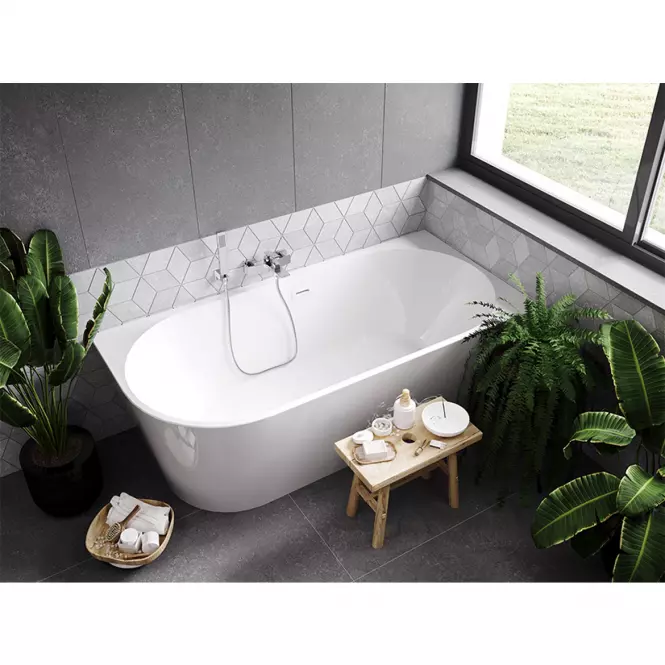 Wanna wolnostojąca narożna Zoya 170/80 P+Klik-Klak z przelewem prostokątnym Slim chrom