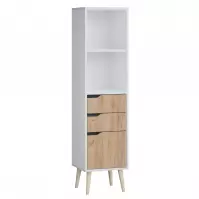 Regał Agnar  2s1d D.Craft Złoty+Biały