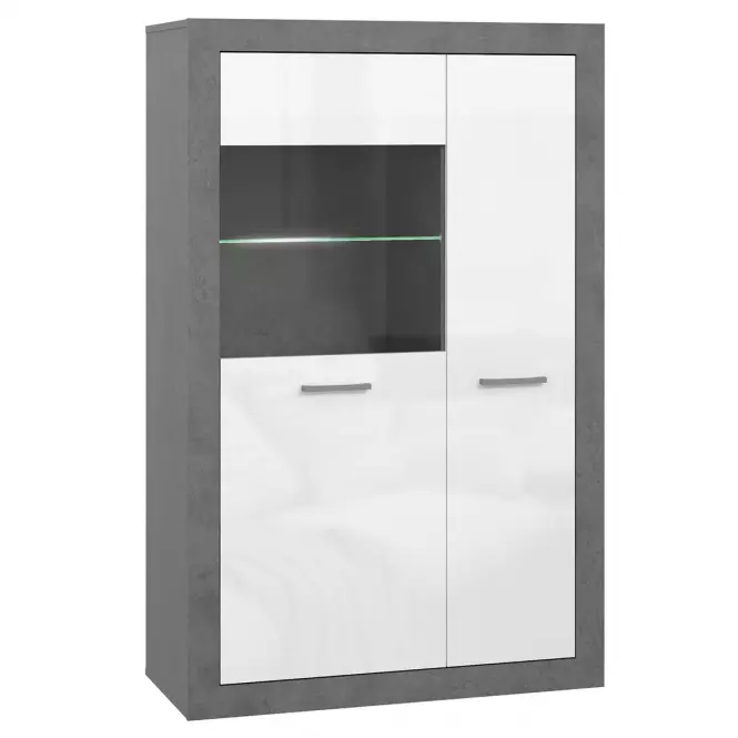 Witryna Trebbia 2d Beton/Biały Połysk
