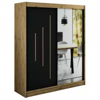 Szafa Halifax Y2 180 Dąb Artisan/Czarny/Lustro