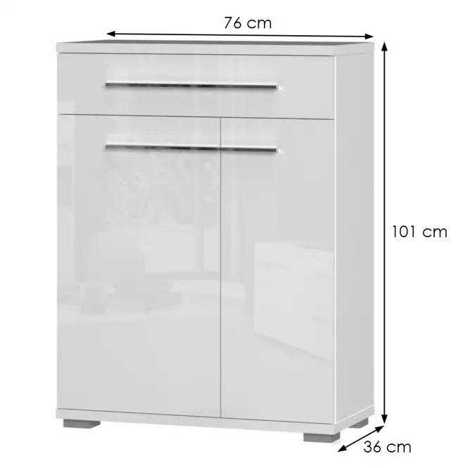 Komoda 2d1s Piano Cpl21 lakierowana Biały Połysk