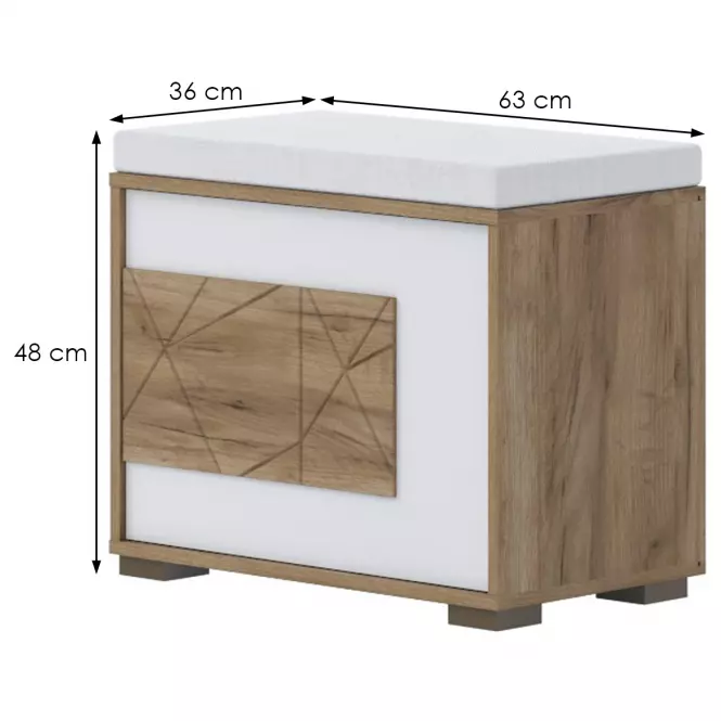 Szafka Na Buty Stela K1 lakierowana Tobacco Oak/Crystal White