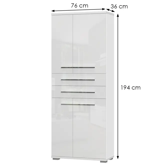 Szafa 4d2s Piano lakierowana V42  Biały Połysk