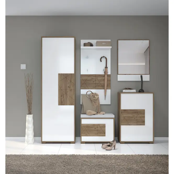 Szafa 1d Stela V1 lakierowana Tobacco Oak/Crystal White