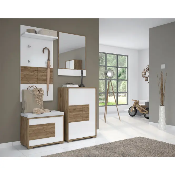 Szafa 1d Stela V1 lakierowana Tobacco Oak/Crystal White