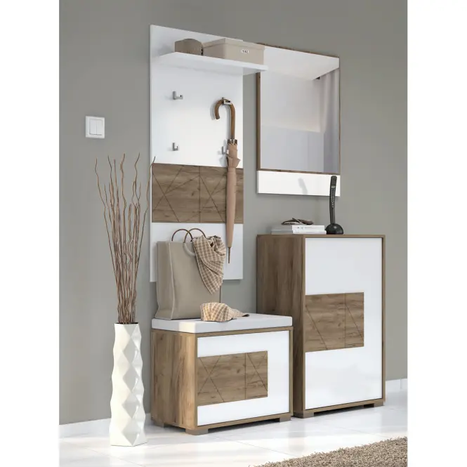 Szafa 1d Stela V1 lakierowana Tobacco Oak/Crystal White