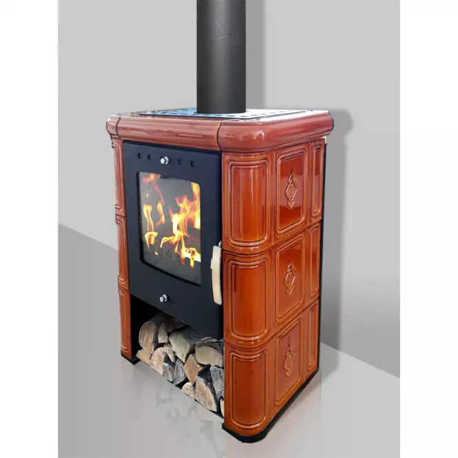 Piec stalowo-kaflowy Picobello II coffebrown 6kw