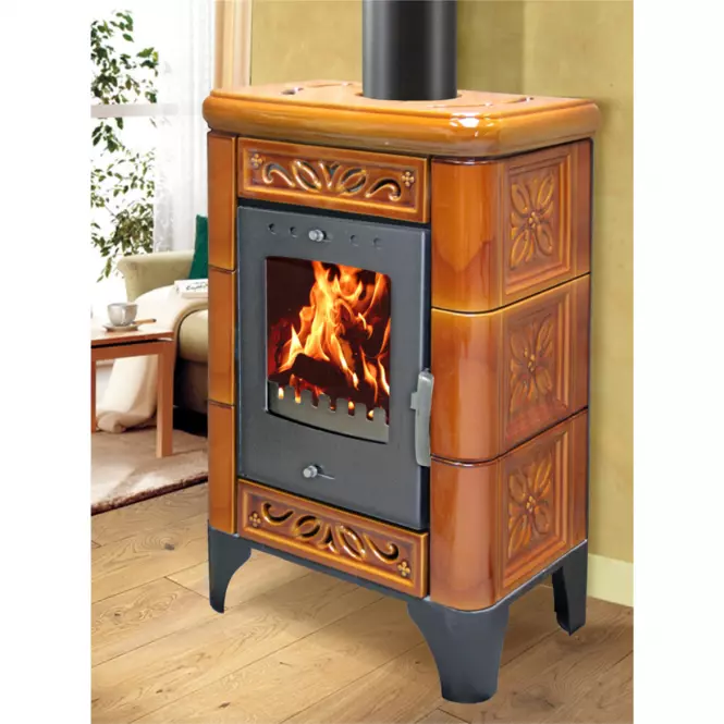 Piec stalowo-kaflowy Belluno II goldbrown 6kw