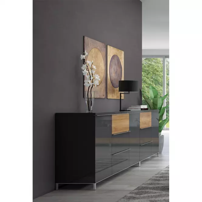 Komoda 2d3s Onyx k23/on lakierowana pacific walnut/anthracit