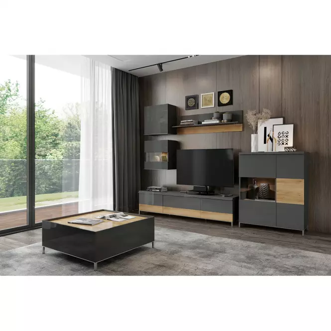 Komoda 2d3s Onyx k23/on lakierowana pacific walnut/anthracit