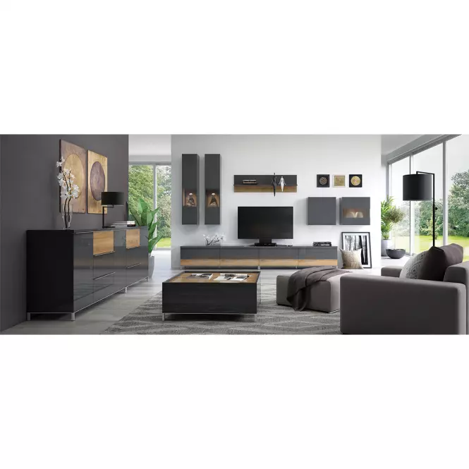 Komoda 2d3s Onyx k23/on lakierowana pacific walnut/anthracit