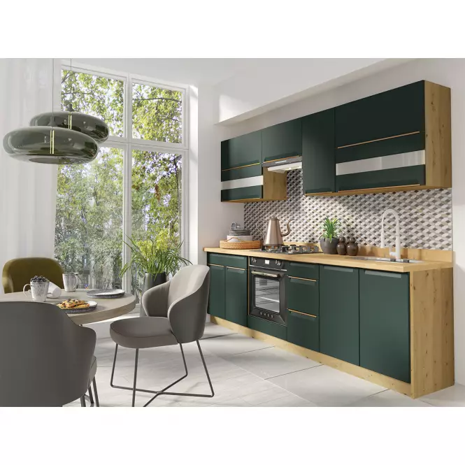 Kuchnia Glamour 260 Zestaw C Plus z blatem green