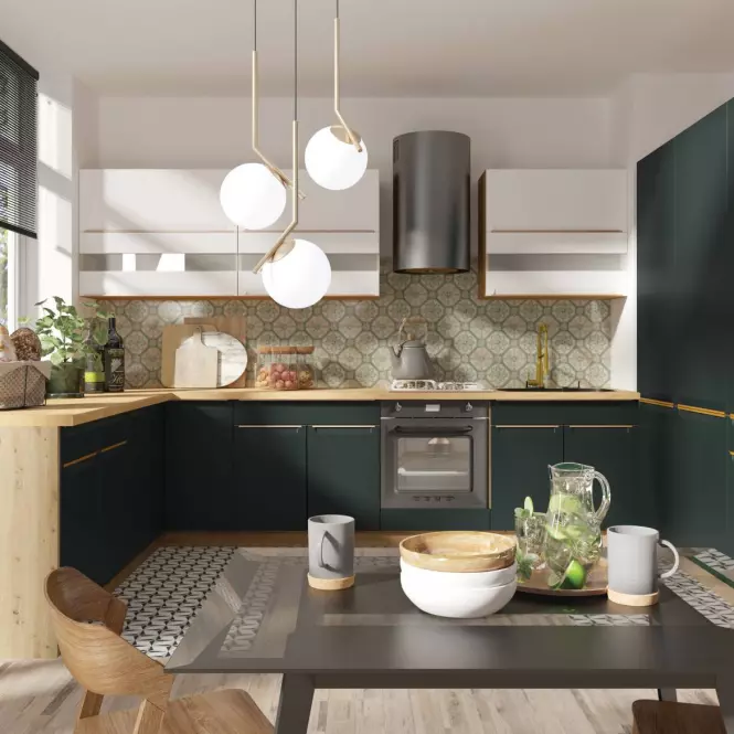 Kuchnia Glamour 260 Zestaw C Plus z blatem green