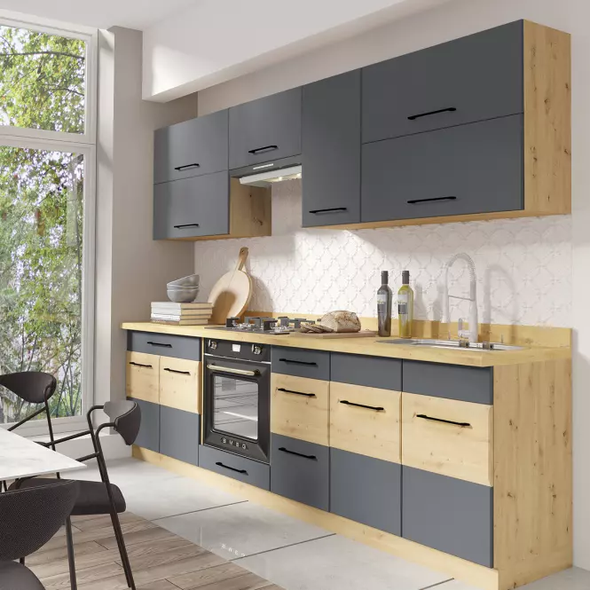 Kuchnia Infinity 260 Zestaw C Plus z blatem grey