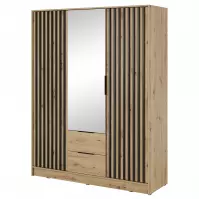Szafa Nelly 3d Lustro Artisan/Lamela Czarna