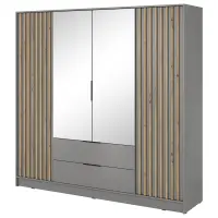 Szafa Nelly 4d Lustro Szary/Lamela Artisan