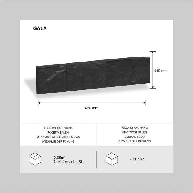 Kamień betonowy Grand Nero