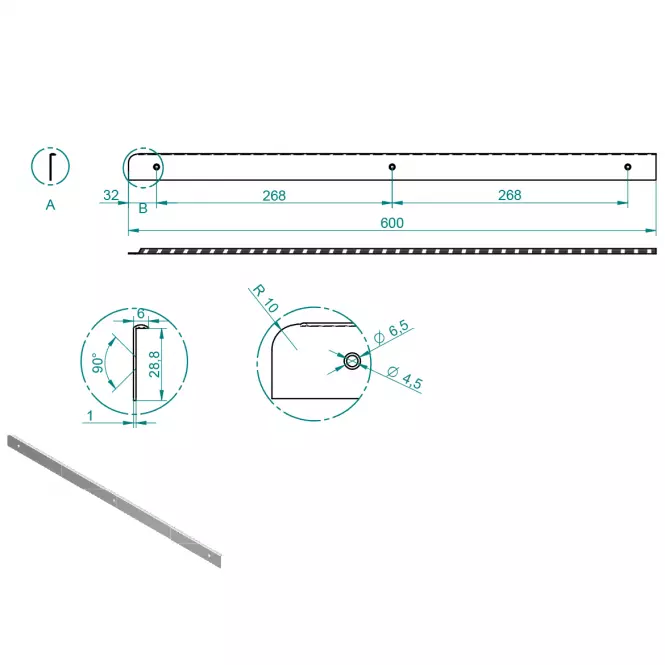 Listwa boczna lewa 1mm kronospan 28 – TG04.2310.07.055