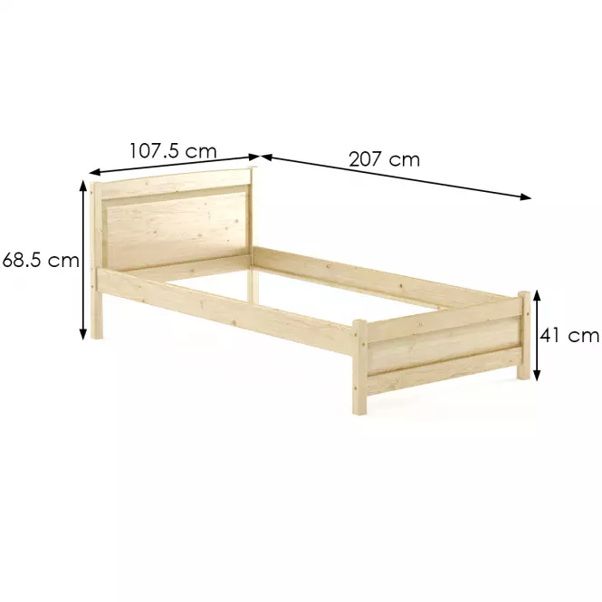 Łóżko sosna LK125–100x200 kol surowy