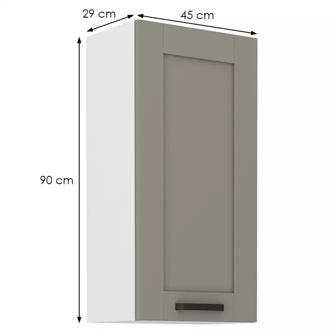 Szafka kuchenna Luna claygrey/biały 45G-90 1F,2