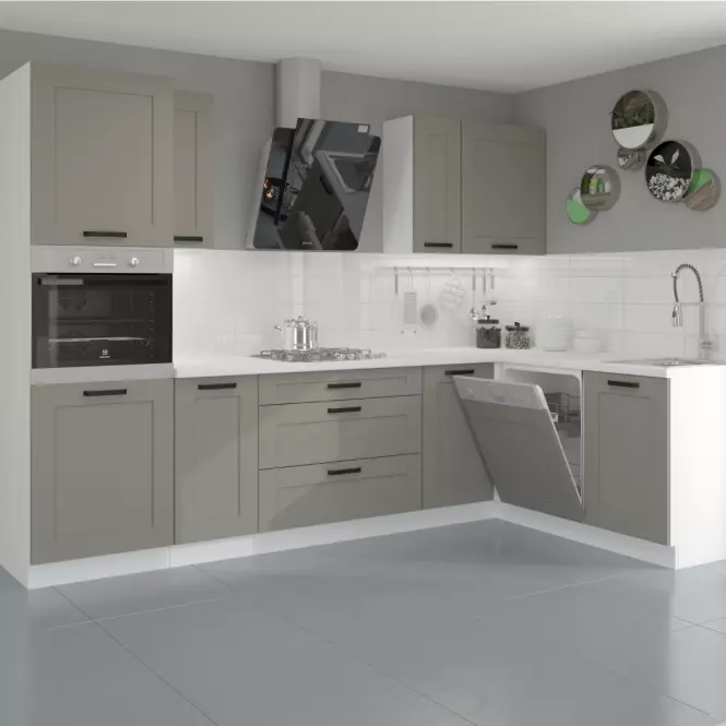Szafka kuchenna Luna claygrey/biały 60D 3S BB,6