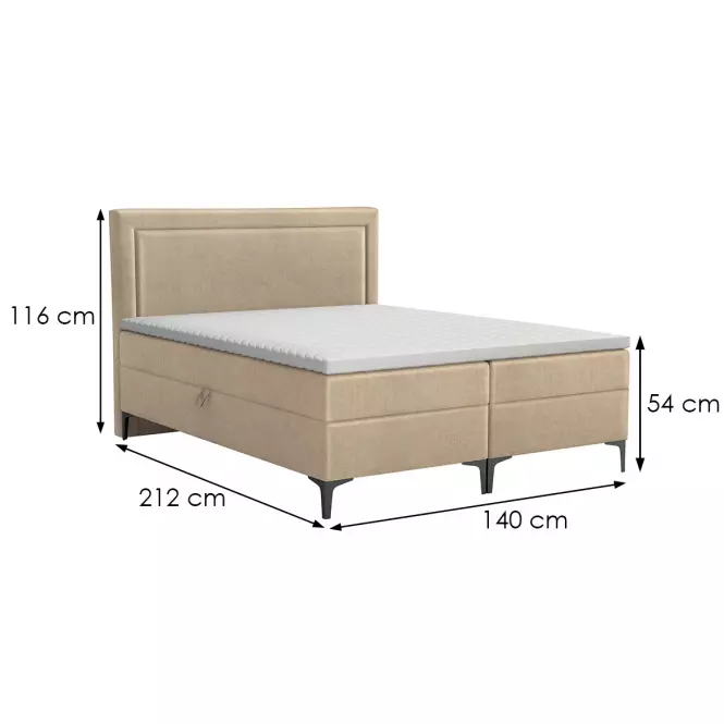 Łóżko Tempe Box Spring 140x200 Manila 02