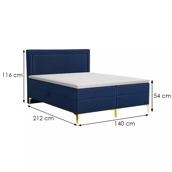 Łóżko Tempe Box Spring 140x200 Monolith 77
