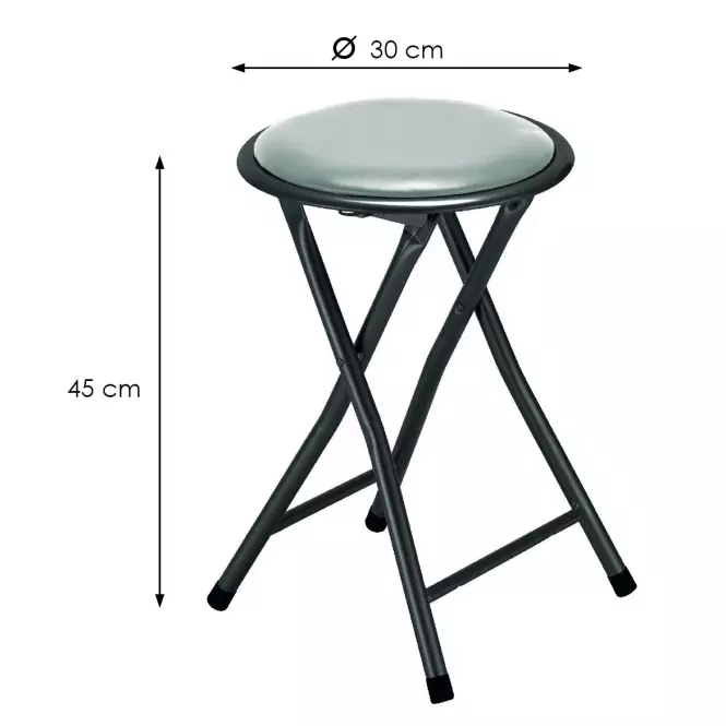Taboret składany Alto Black szary