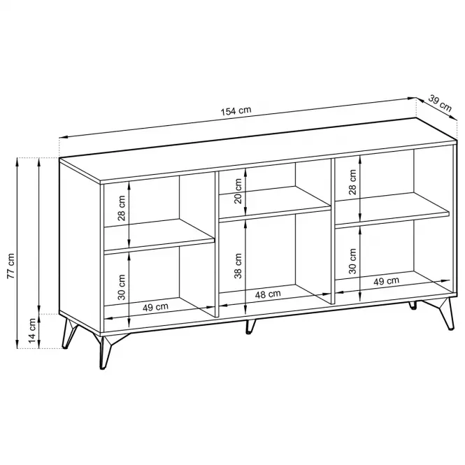 Komoda Diamond K154 dąb evoke/czarny,4
