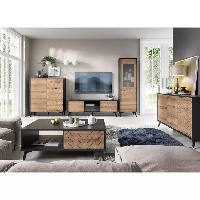 Komoda Diamond KSZ104 dąb evoke/czarny,5