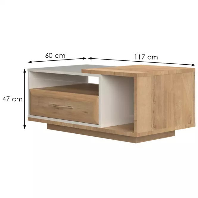 Ława Gala KLS-1F/GL lakierowana pacific walnut/beige