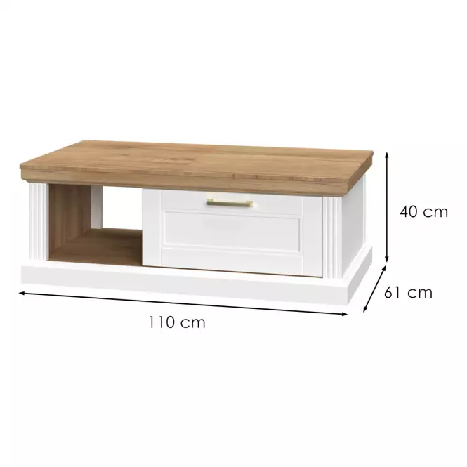 Ława Tara KLS white/pacific walnut
