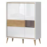 Witryna Vida-K2S lakierowane pacific walnut/crystal white