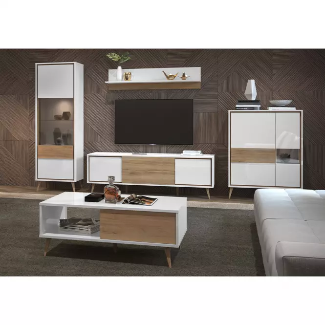 Witryna Vida-K2S lakierowane pacific walnut/crystal white