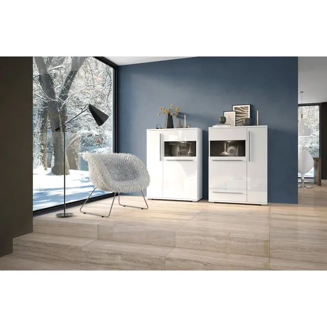 Witryna Piano V90-2KS/PN-70/KA/70 lakierowana crystal white