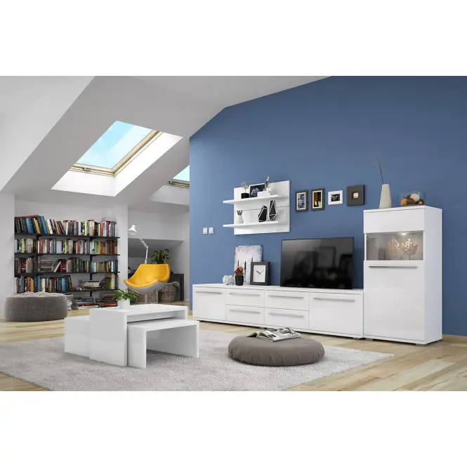 Witryna Piano V60-1KSV/PN-70/KA/70 lakierowana crystal white