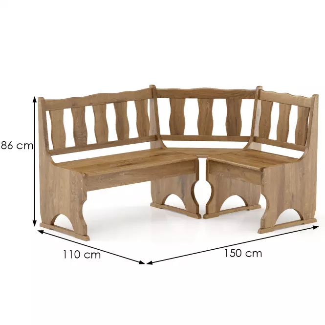 Narożnik kuchenny Sosna NR101-150x86x110 dąb