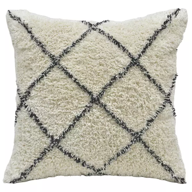 Poszewka na poduszkę Berber 45x45 Ecru/Czerń Merkury Home