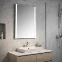 Lustro łazienkowe z oświetleniem LED + włącznik 60x80