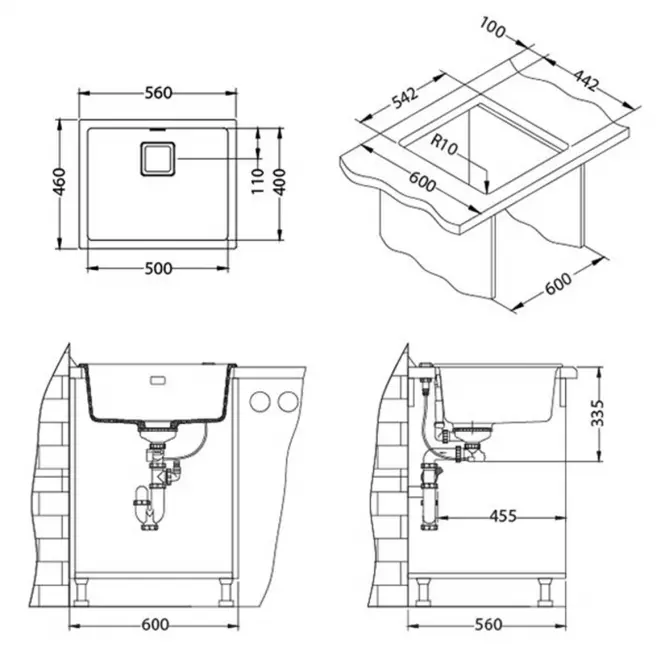 Zlew Quadrix 50 Peble
