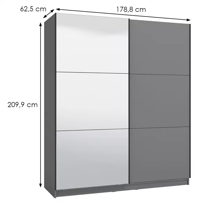 Szafa Sierra 180 OG grafit 11011120
