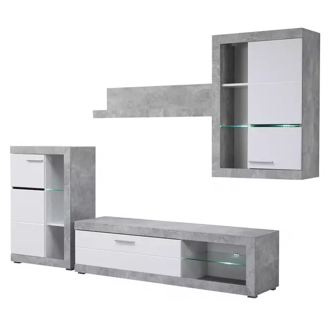 Meblościanka Rosso beton/biały 11008772