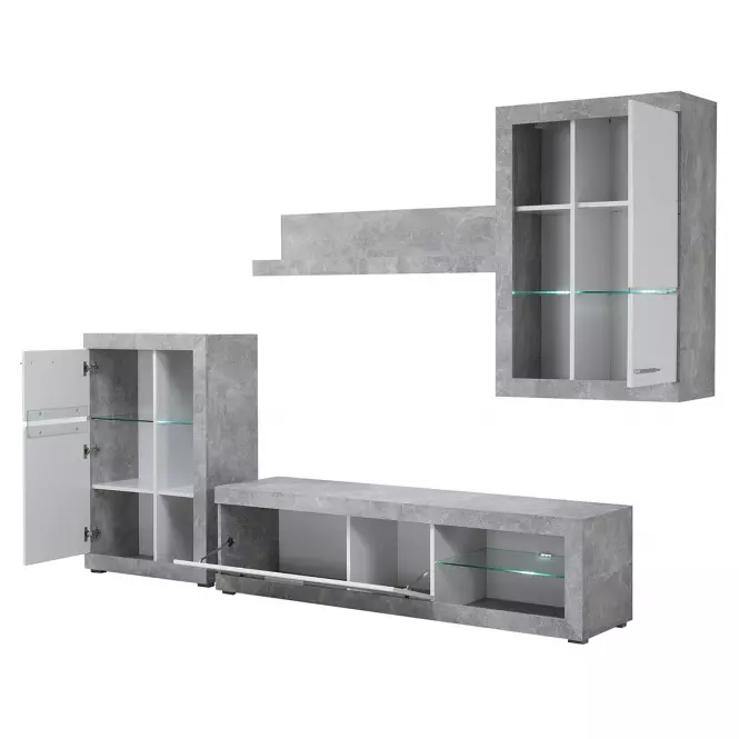 Meblościanka Rosso beton/biały 11008772