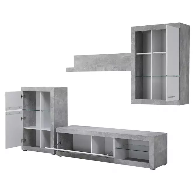 Meblościanka Rosso beton/biały 11008772