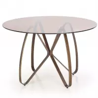 Stół Lungo 120 Szkło/Stal – Brąz/Złoty
