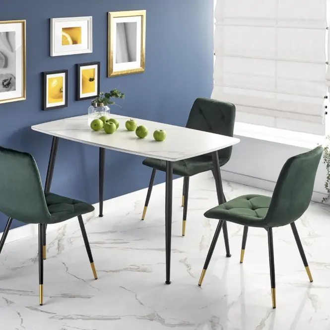 Stół Marco 120x70 Szkło/Mdf/Stal – Biały/Czarny
